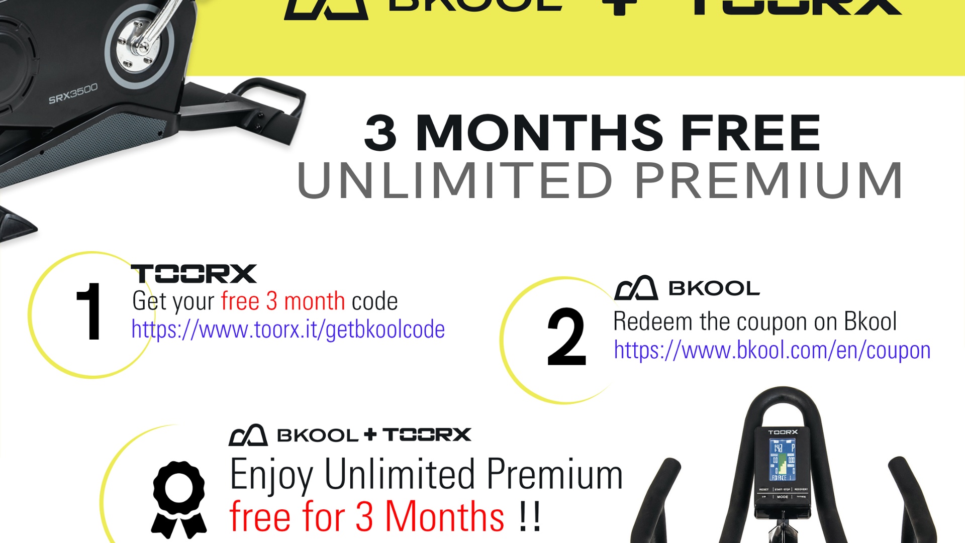 SRX 3500 ed SRX EVOLVE: 3 mesi gratuiti con BKOOL, riscatta il codice ! Scopri come