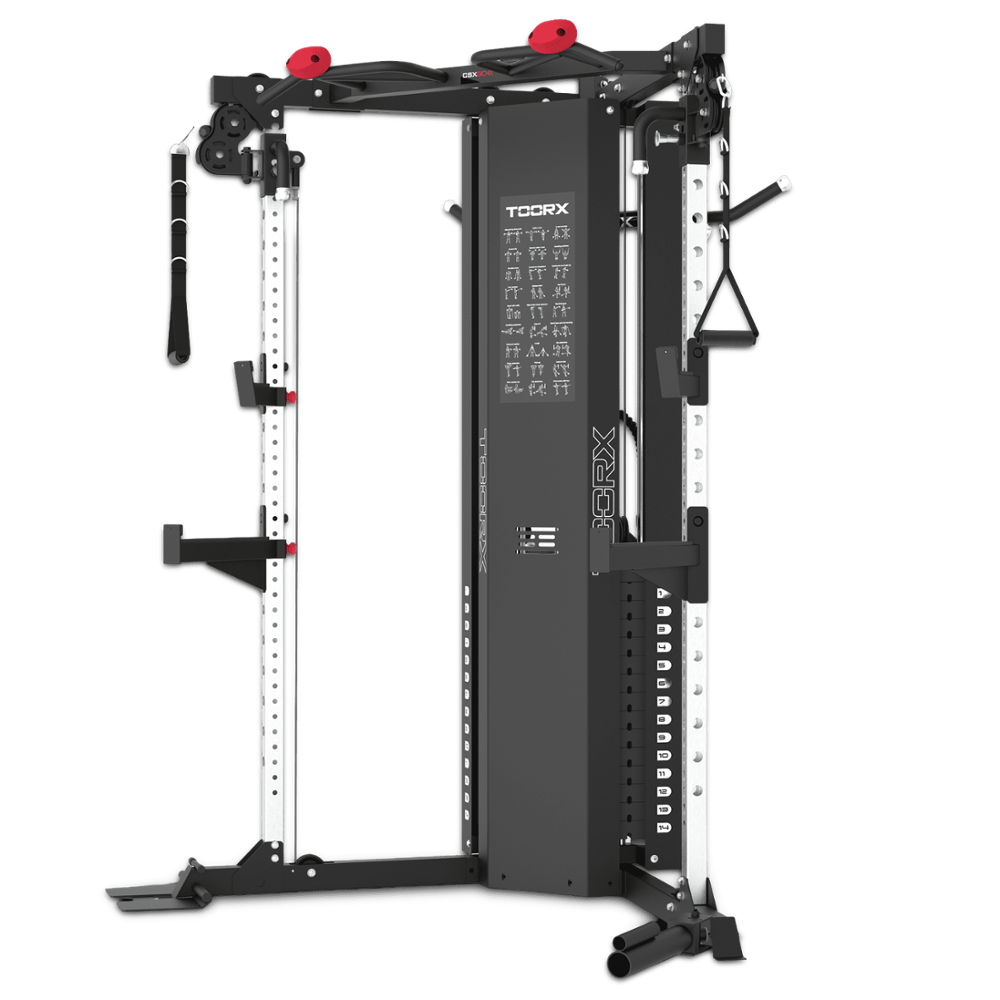 Lat machine e dual pulley cable cross